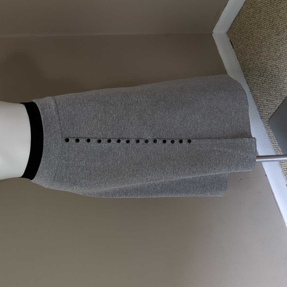Grey midi skirt with button design